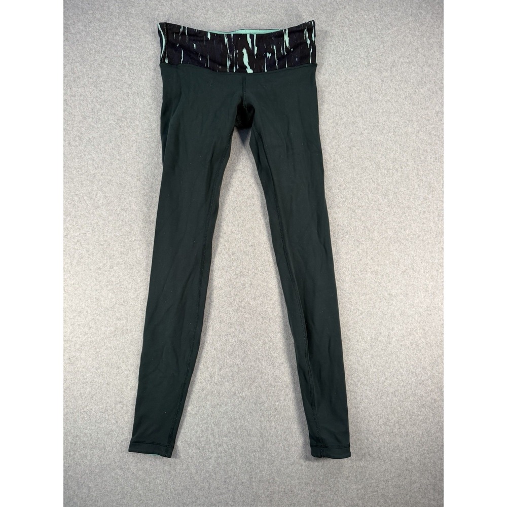 LULULEMON Women's Leggings Yoga Workout Gym Pants Geometric Green Teal Sz 4